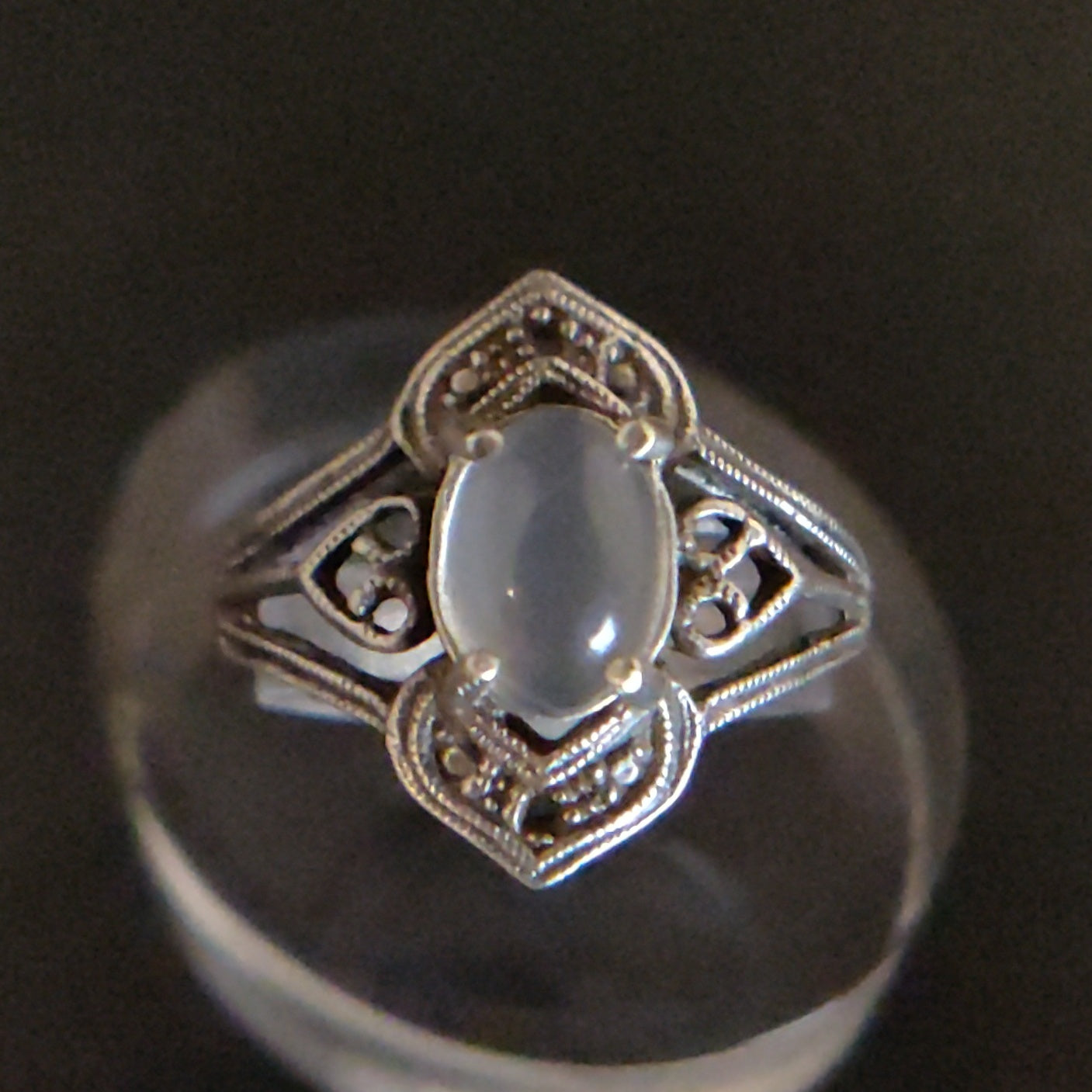 Vintage Sterling Silver Ring with Moonstone