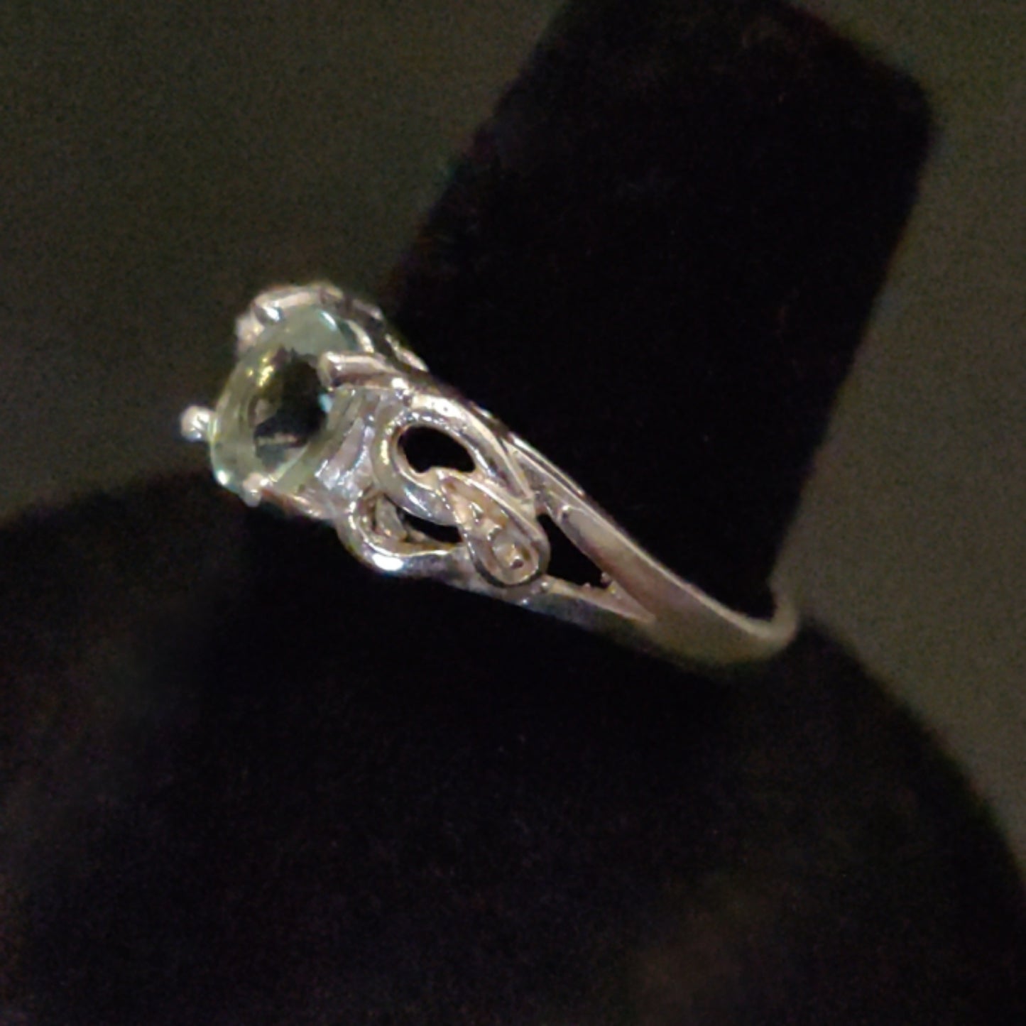 Green Amethyst Sterling Silver Ring