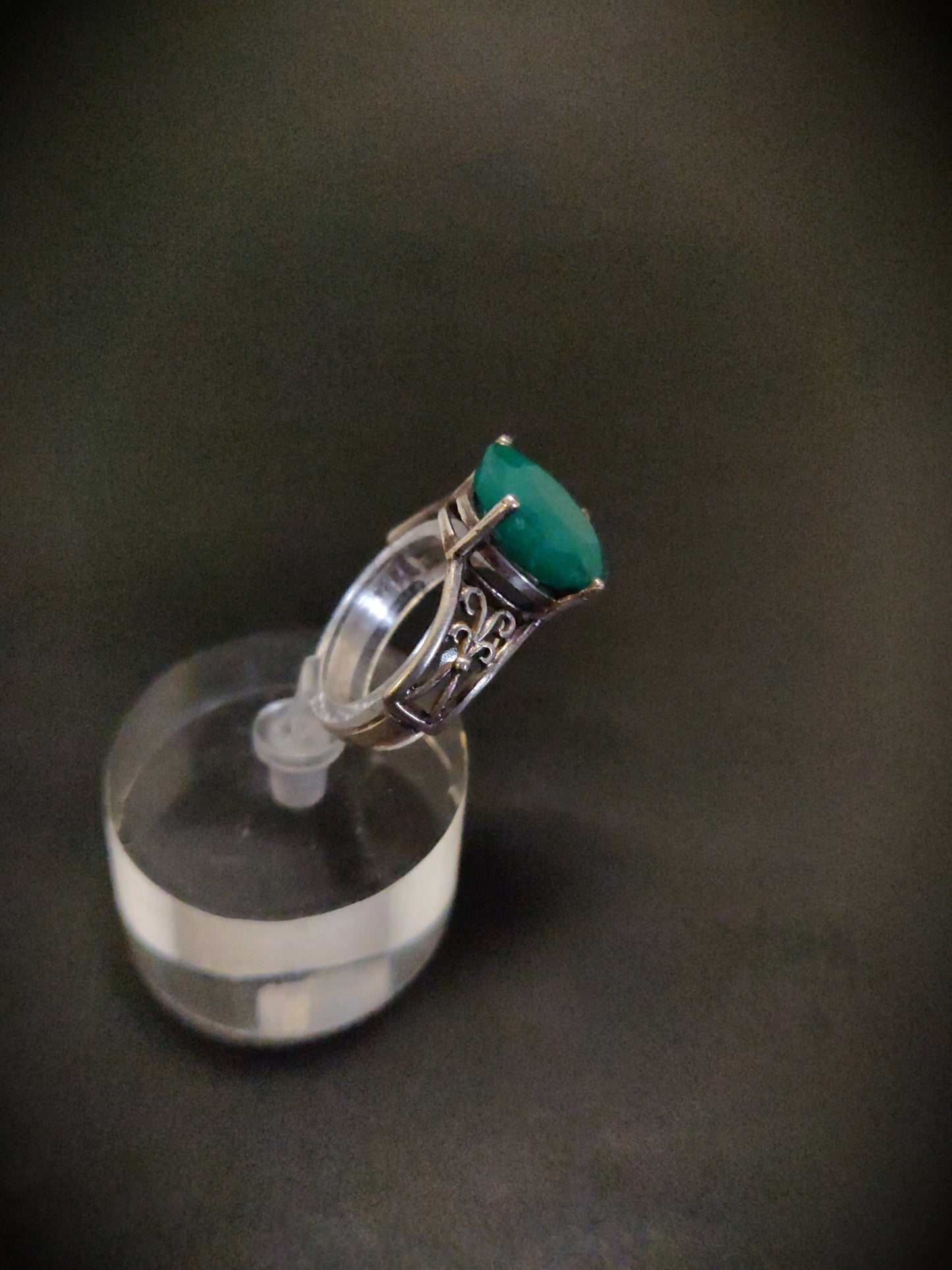 African Emerald & Sterling Silver Ring