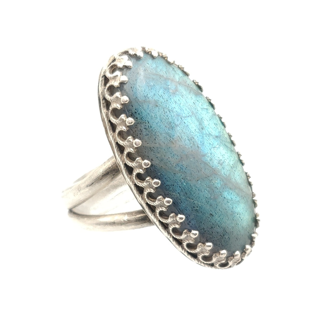 Labradorite & Antique Sterling Silver Cocktail Ring