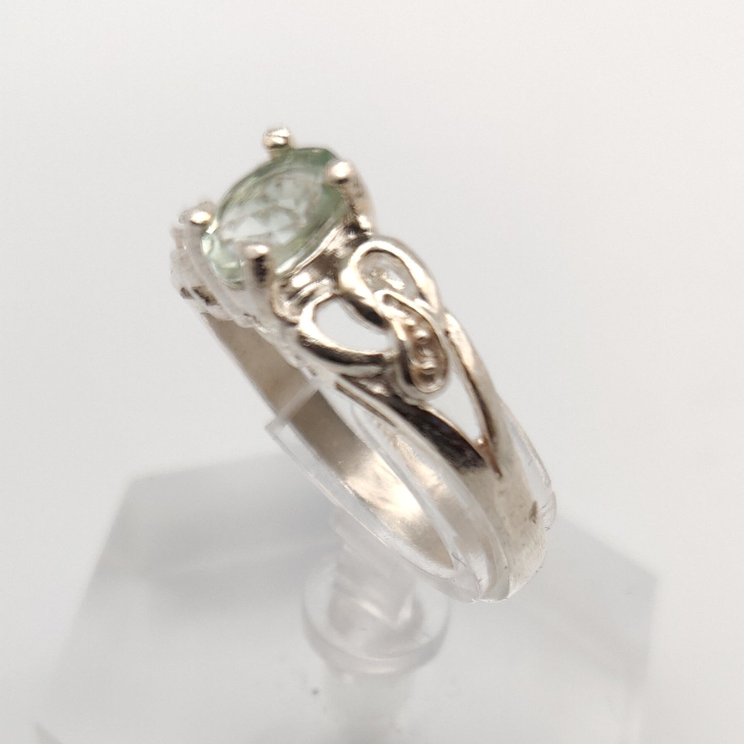 Green Amethyst Sterling Silver Ring