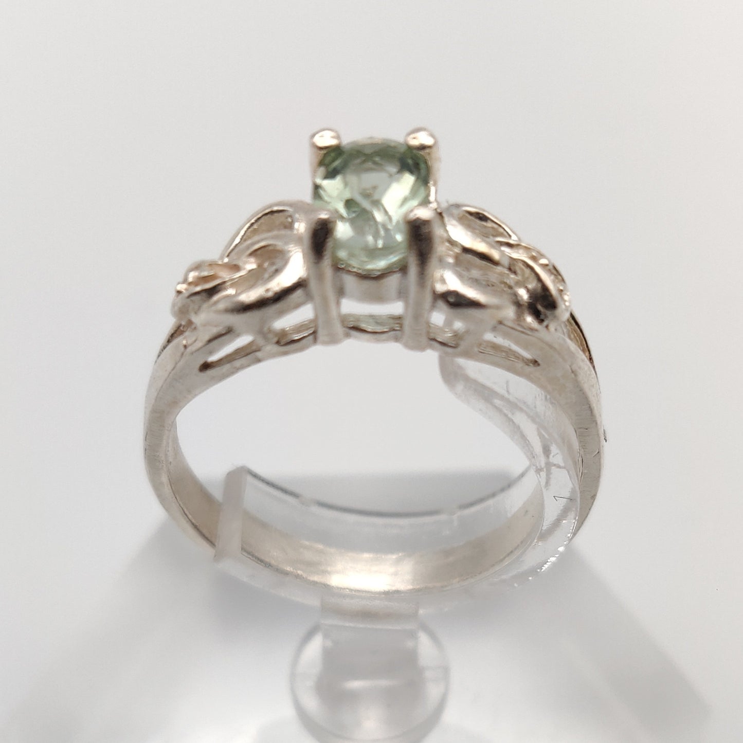 Green Amethyst Sterling Silver Ring