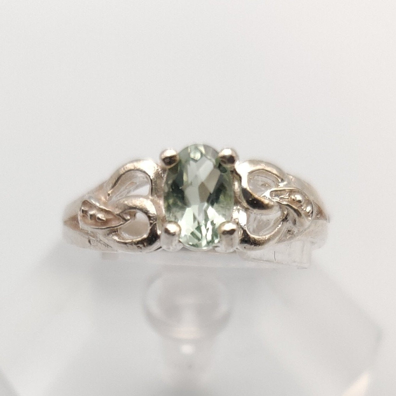 Green Amethyst Sterling Silver Ring