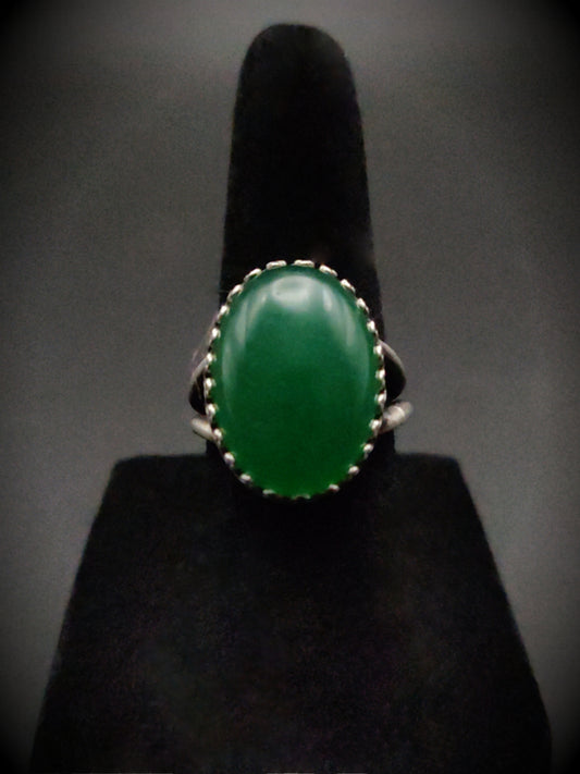 Malaysian Jade & Sterling Silver Cocktail Ring