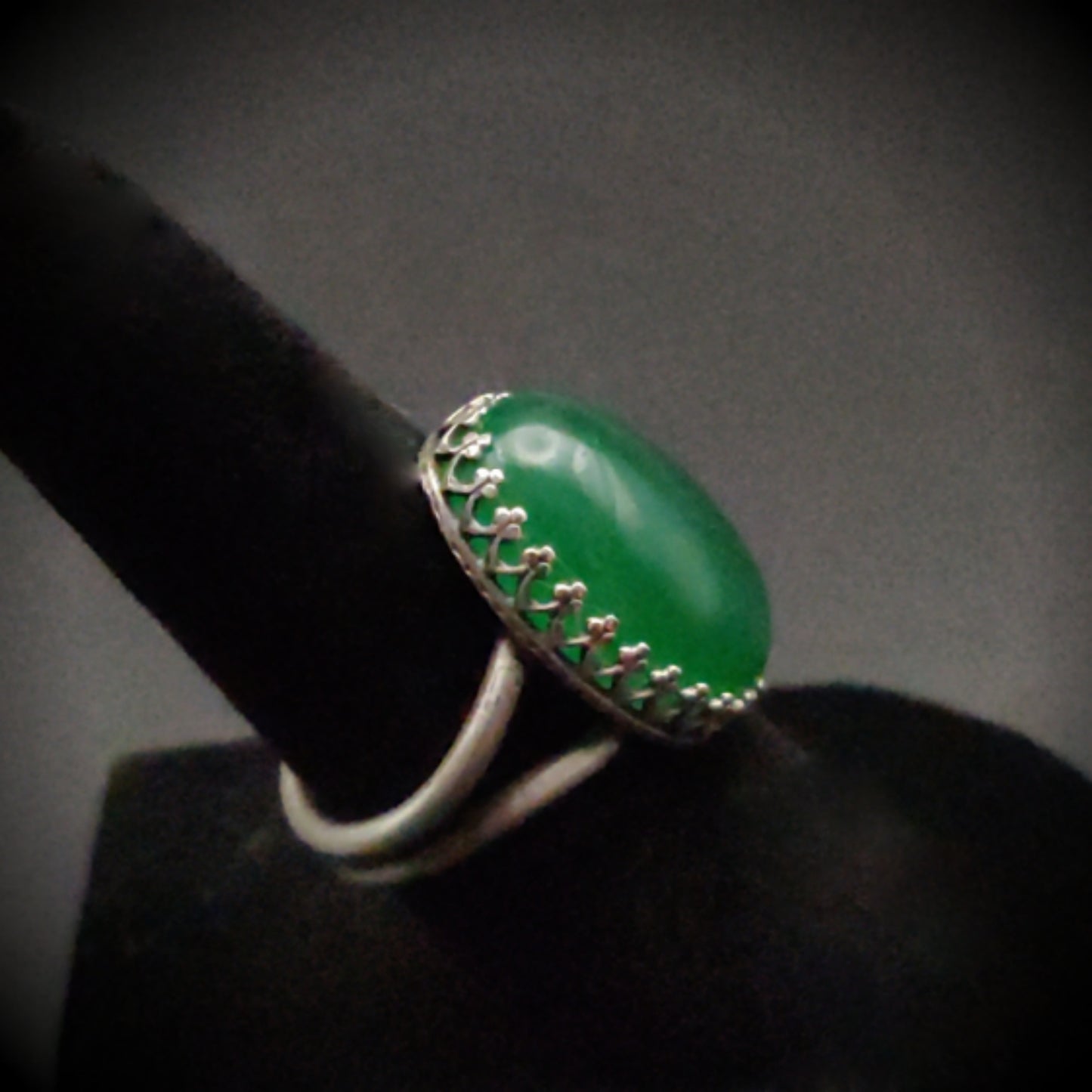 Malaysian Jade & Sterling Silver Cocktail Ring