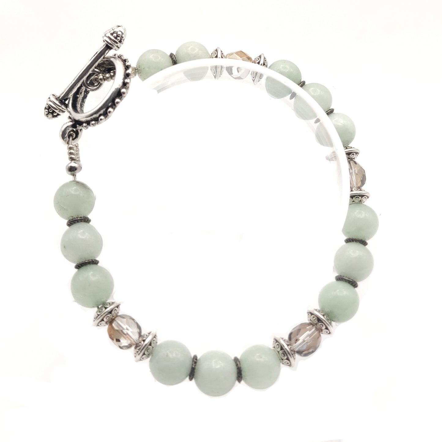 Pale Mint Quartz Beaded Bracelet