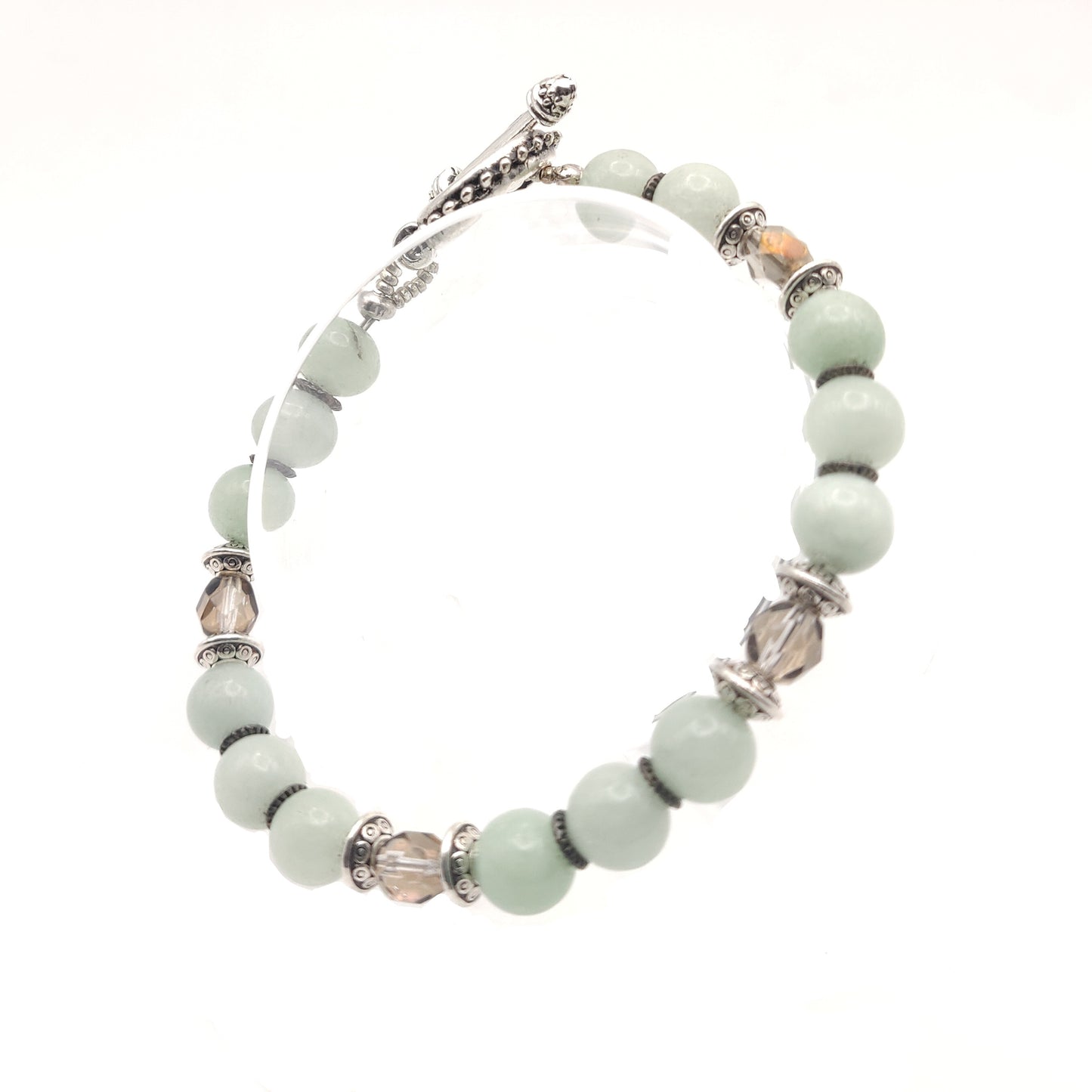 Pale Mint Quartz Beaded Bracelet