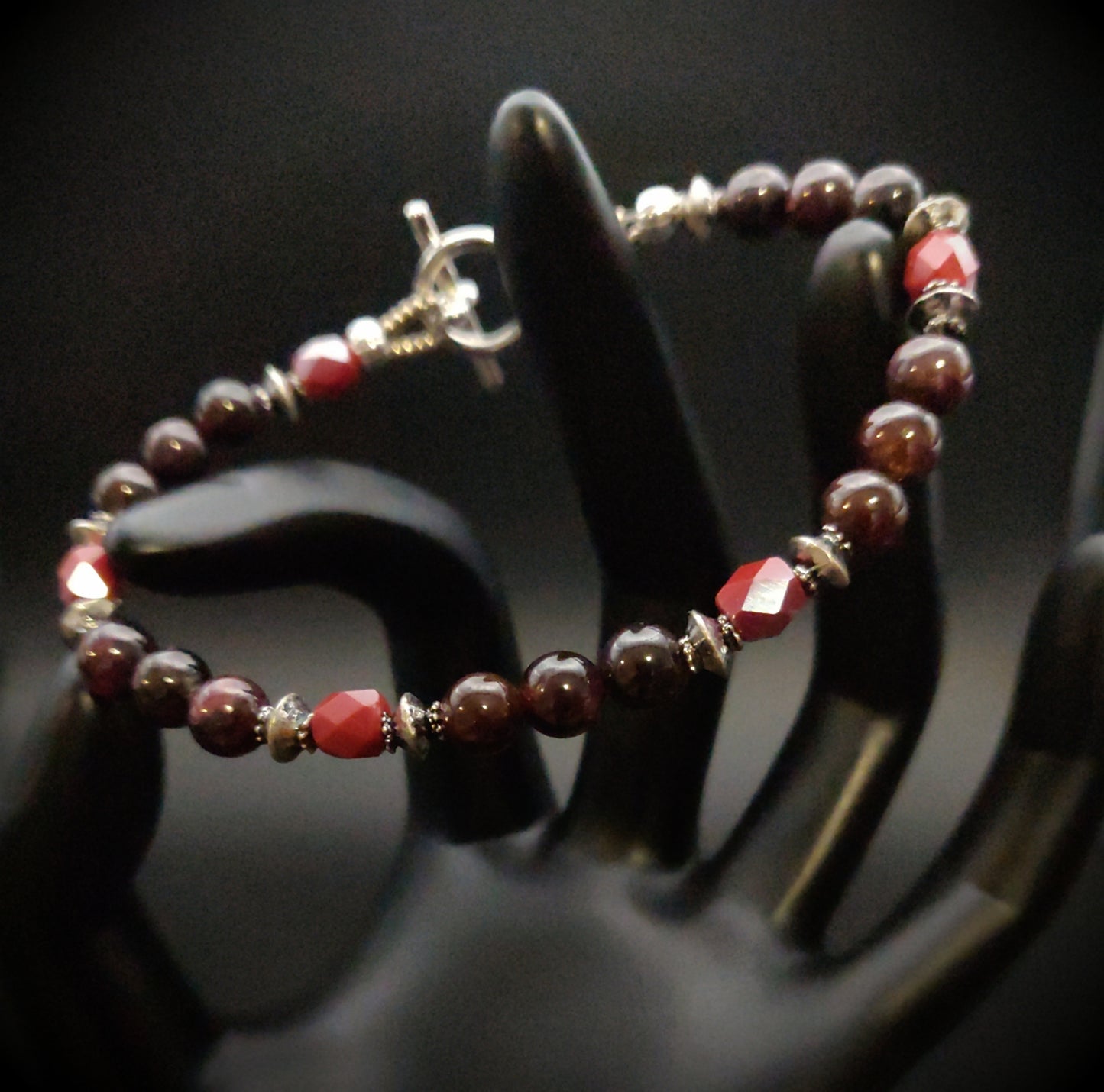 Garnet Beaded Bracelet