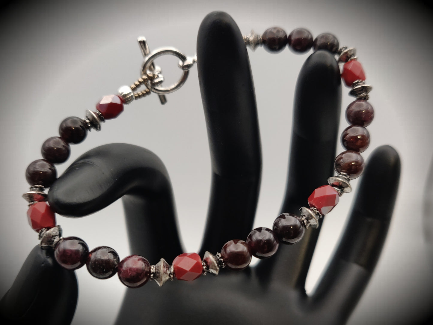 Garnet Beaded Bracelet