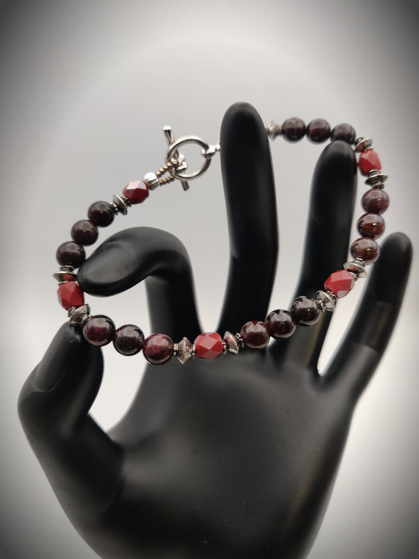 Garnet Beaded Bracelet