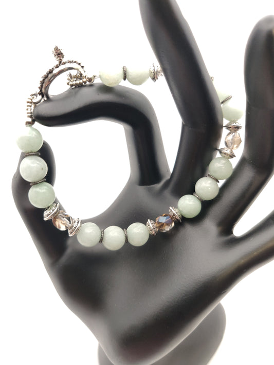 Pale Mint Quartz Beaded Bracelet