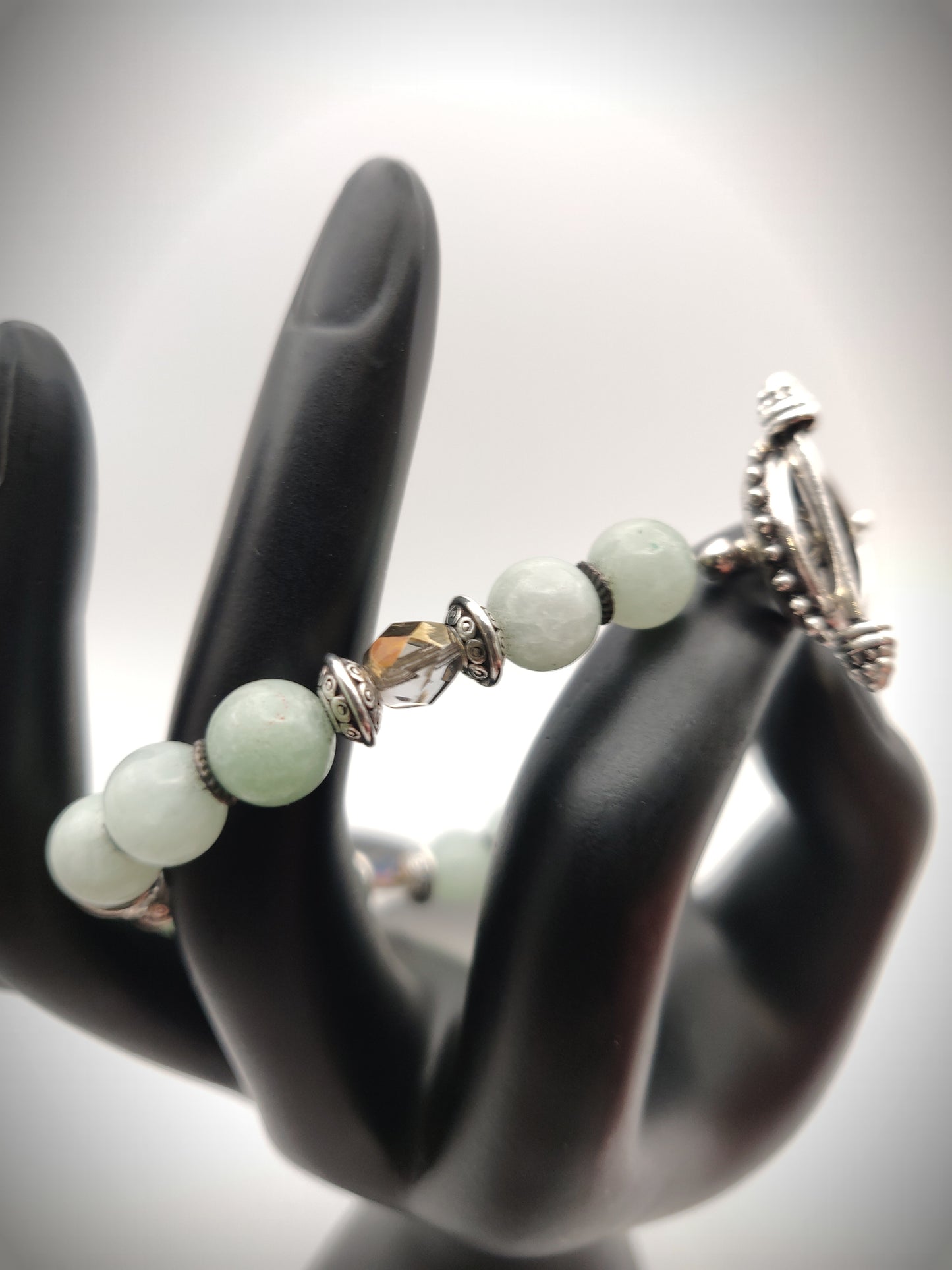 Pale Mint Quartz Beaded Bracelet