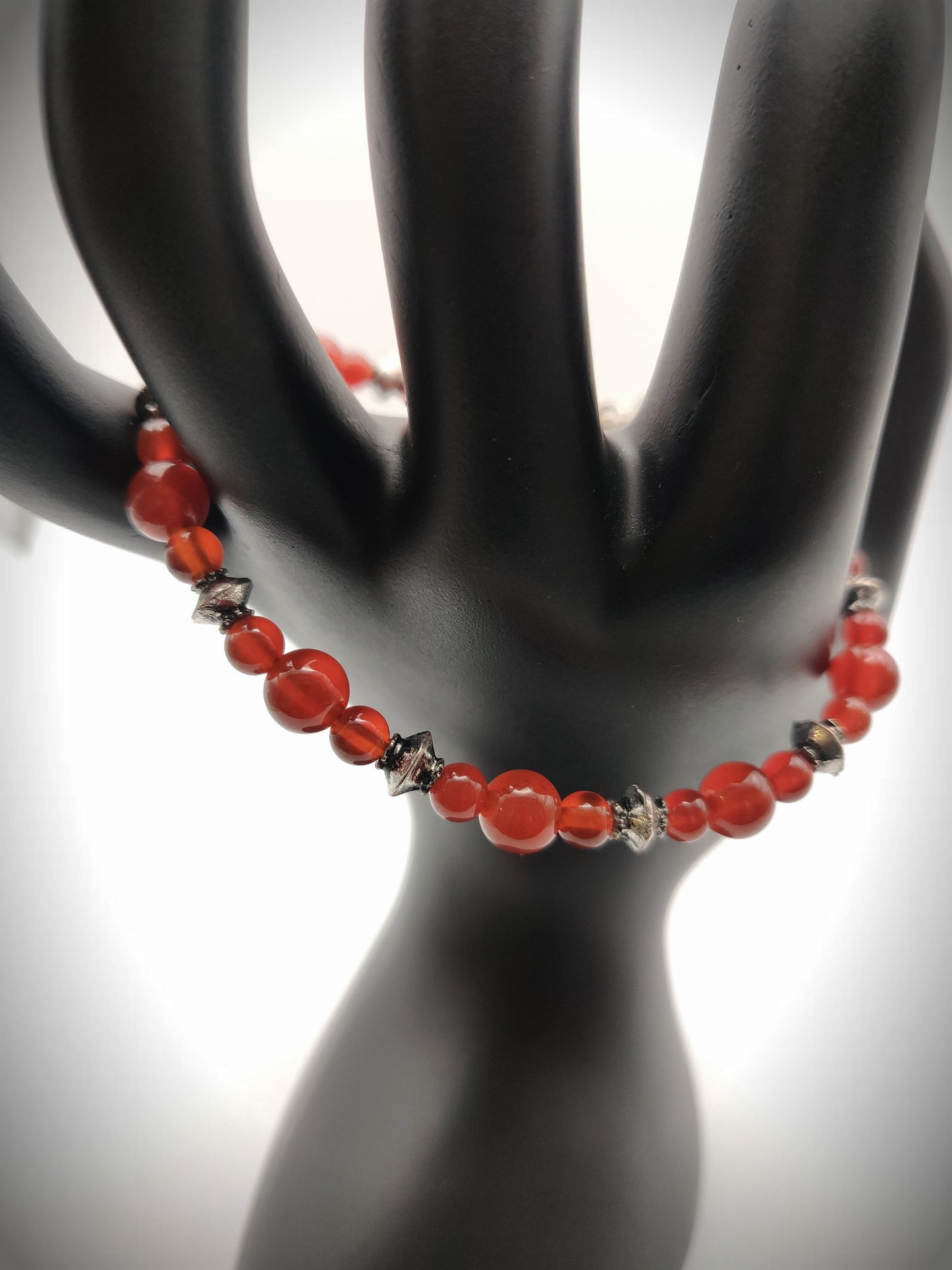 Red Carnelian Beaded Bracelet