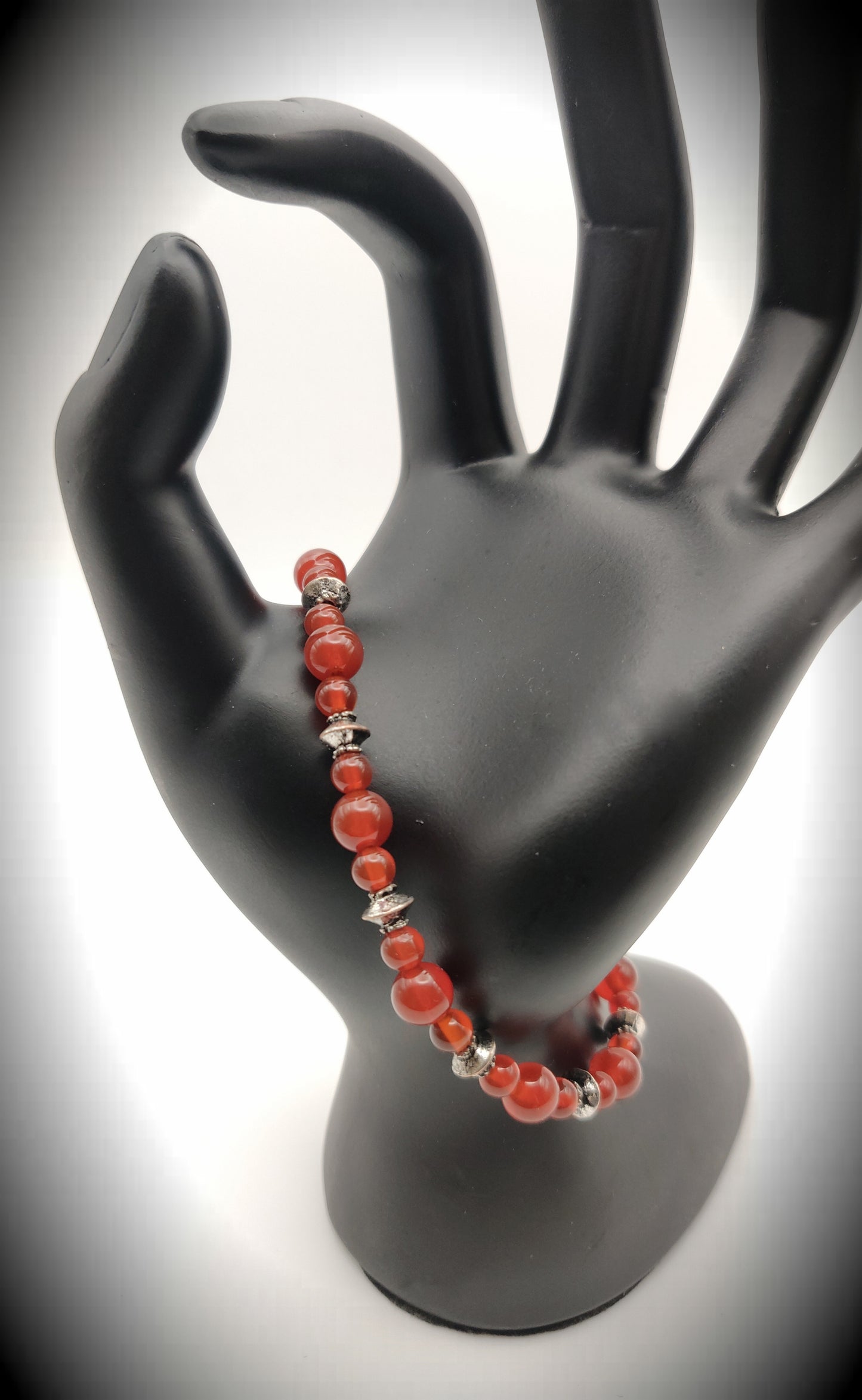 Red Carnelian Beaded Bracelet