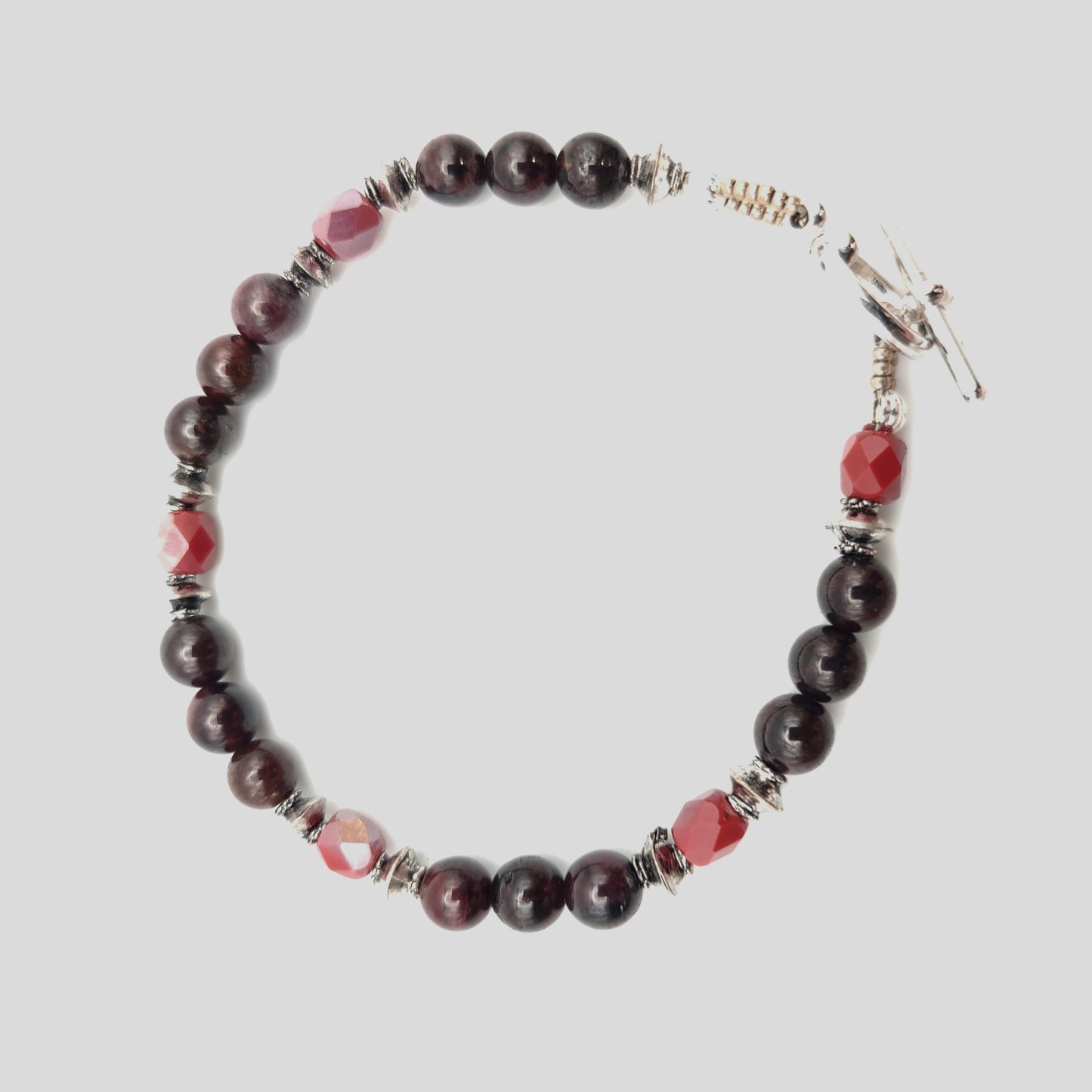 Garnet Beaded Bracelet