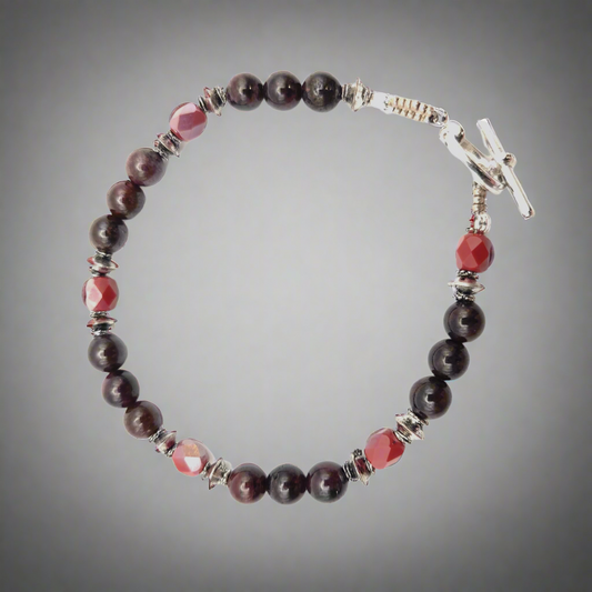 Garnet Beaded Bracelet