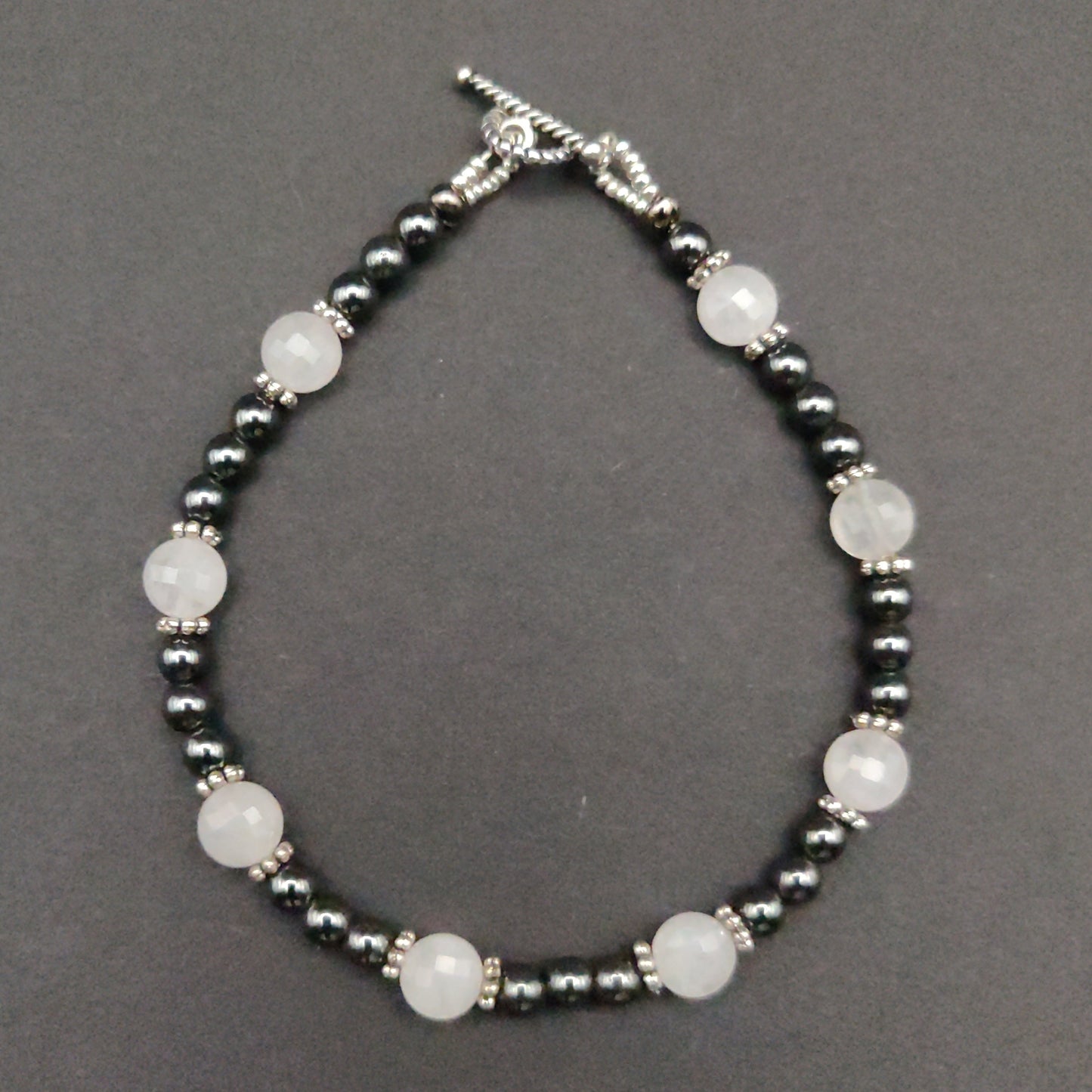 Hematite & Rose Quartz Beaded Bracelet