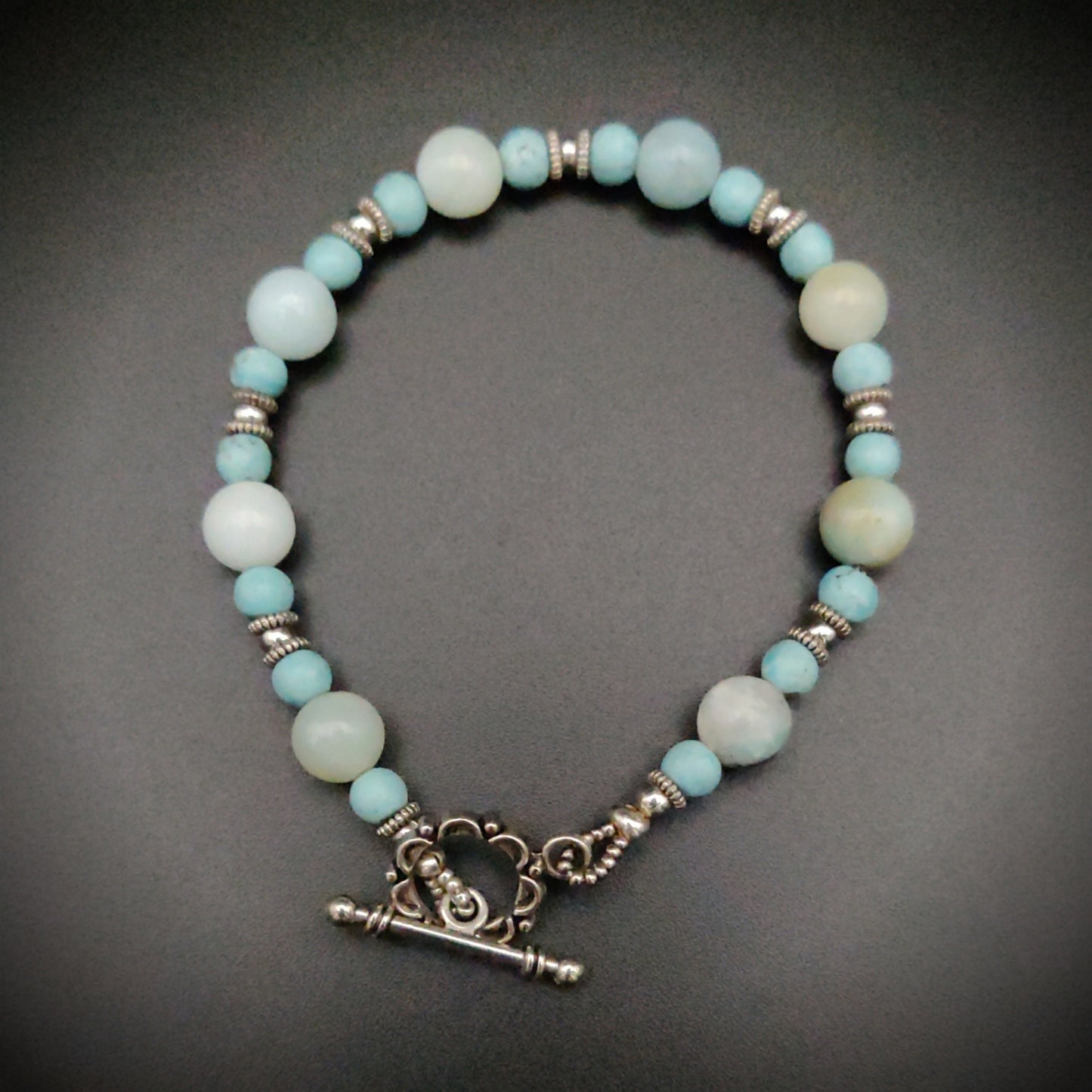 Amazonite & Wagnerite Beaded Bracelet