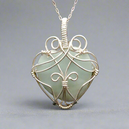 Sterling Silver & Amazonite Heart Pendant