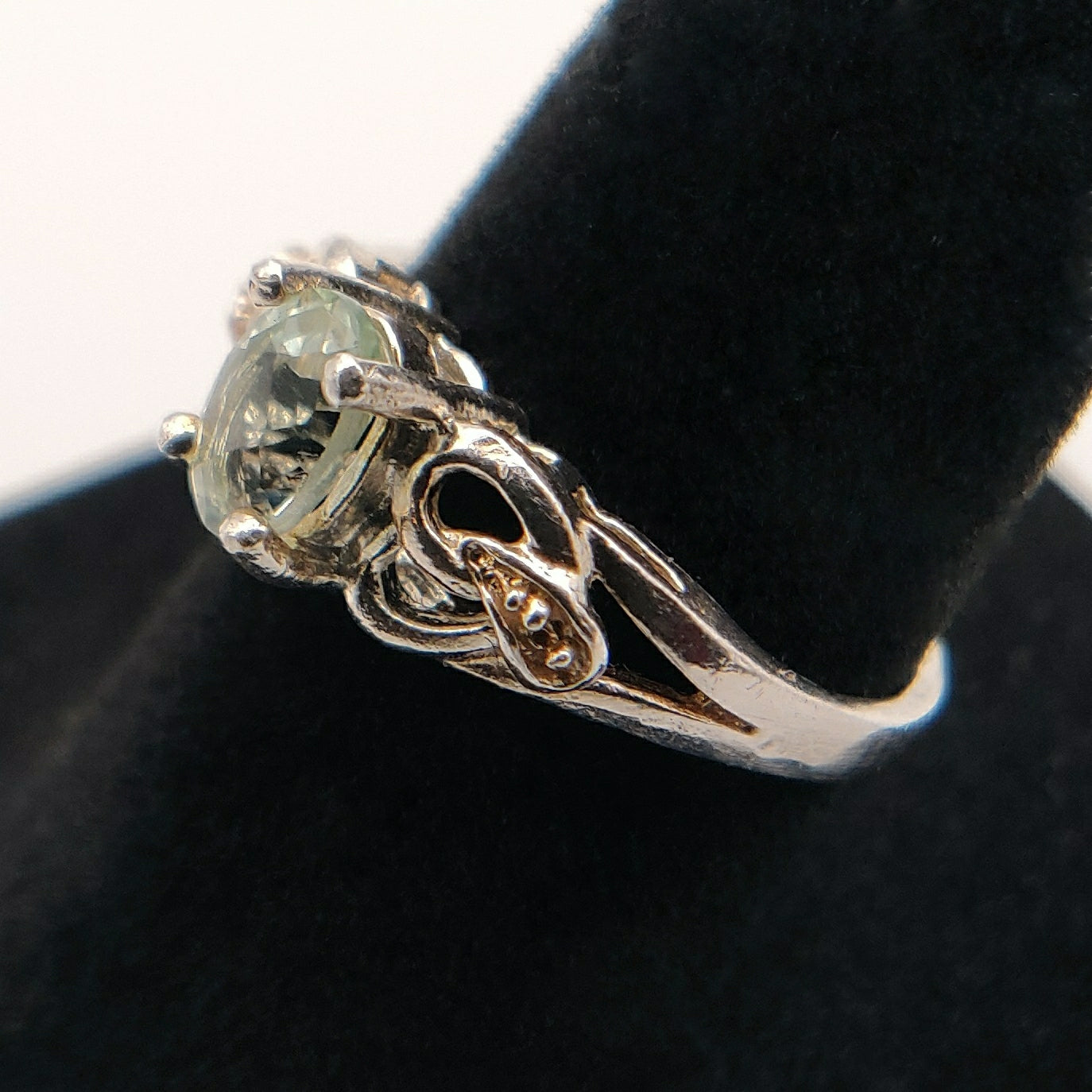 Green Amethyst Sterling Silver Ring