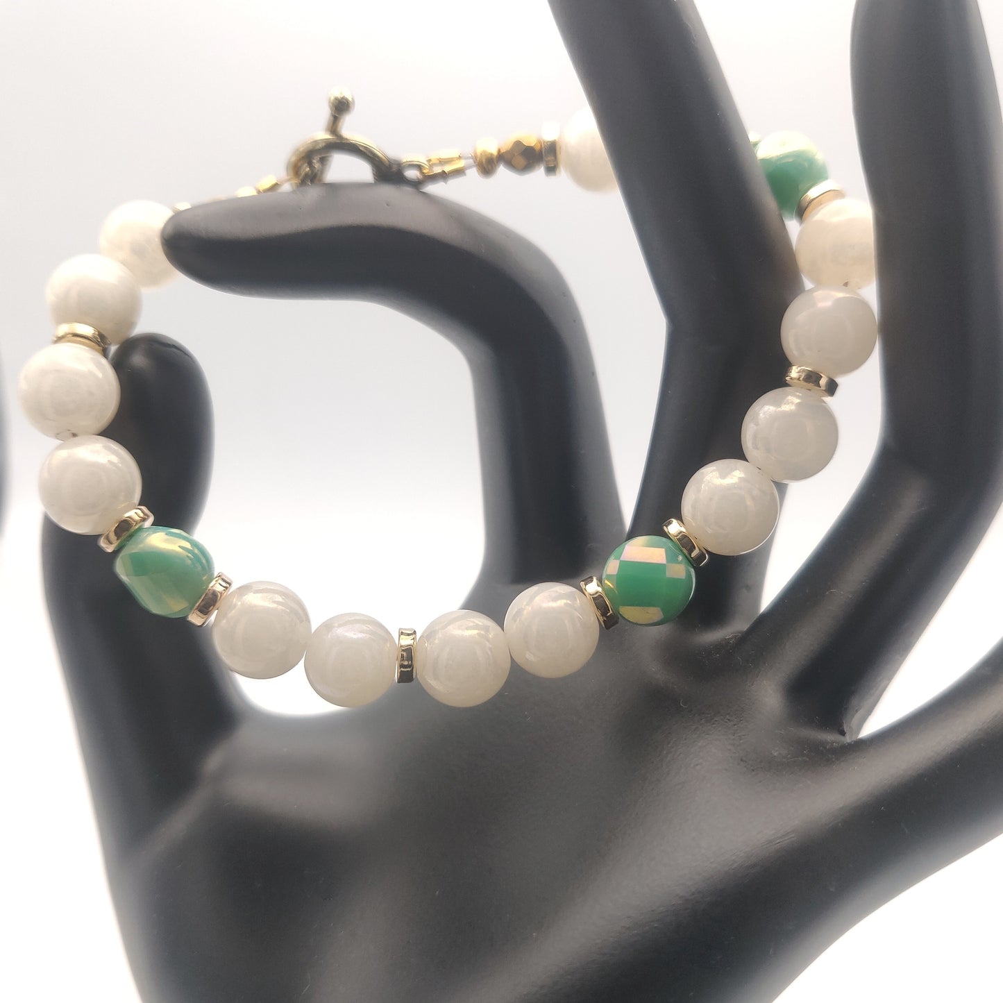 White Quartz Beaded Bracelet