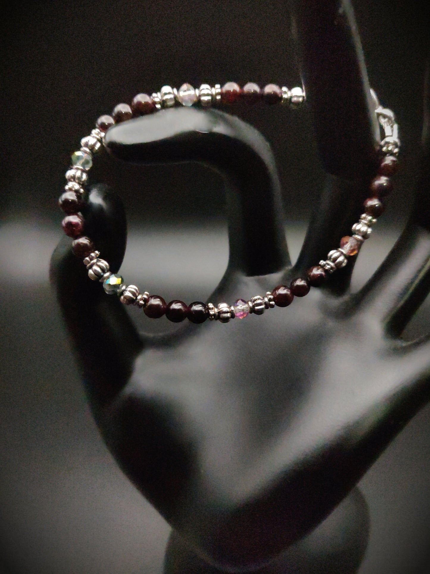 Garnet Beaded Bracelet