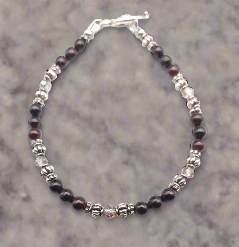 Garnet Beaded Bracelet