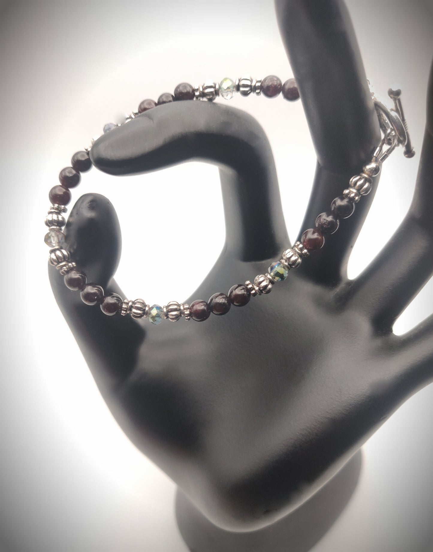 Garnet Beaded Bracelet