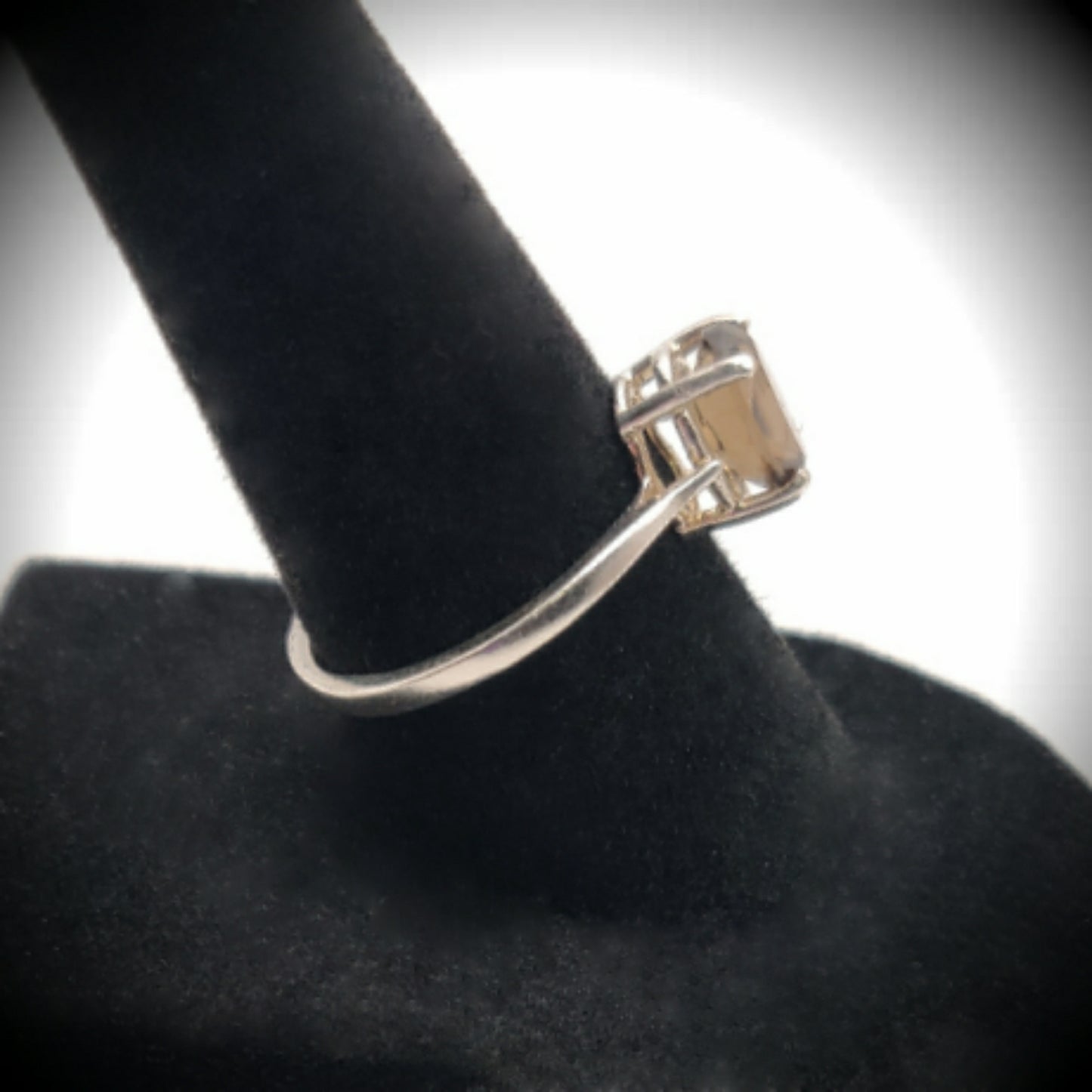 Smoky Quartz Sterling Silver Solitaire Ring