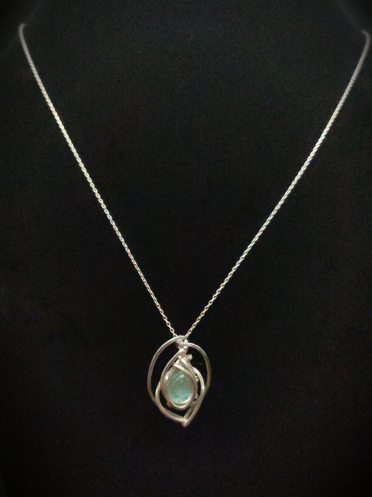 Amazonite Sterling Silver Pendant Necklace