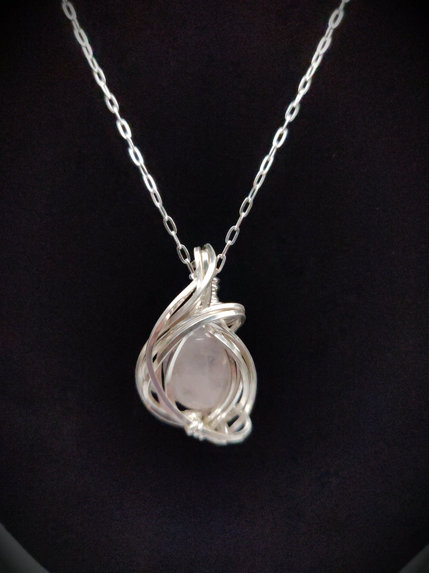 Rose Quartz Sterling Silver Pendant