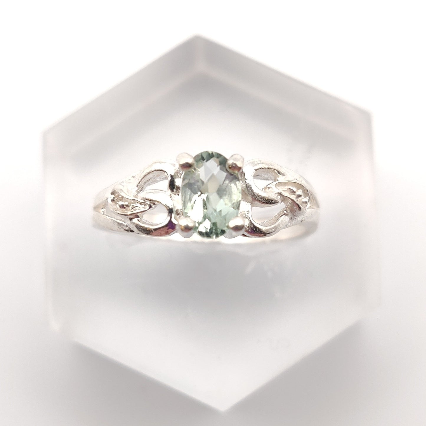 Green Amethyst Sterling Silver Ring