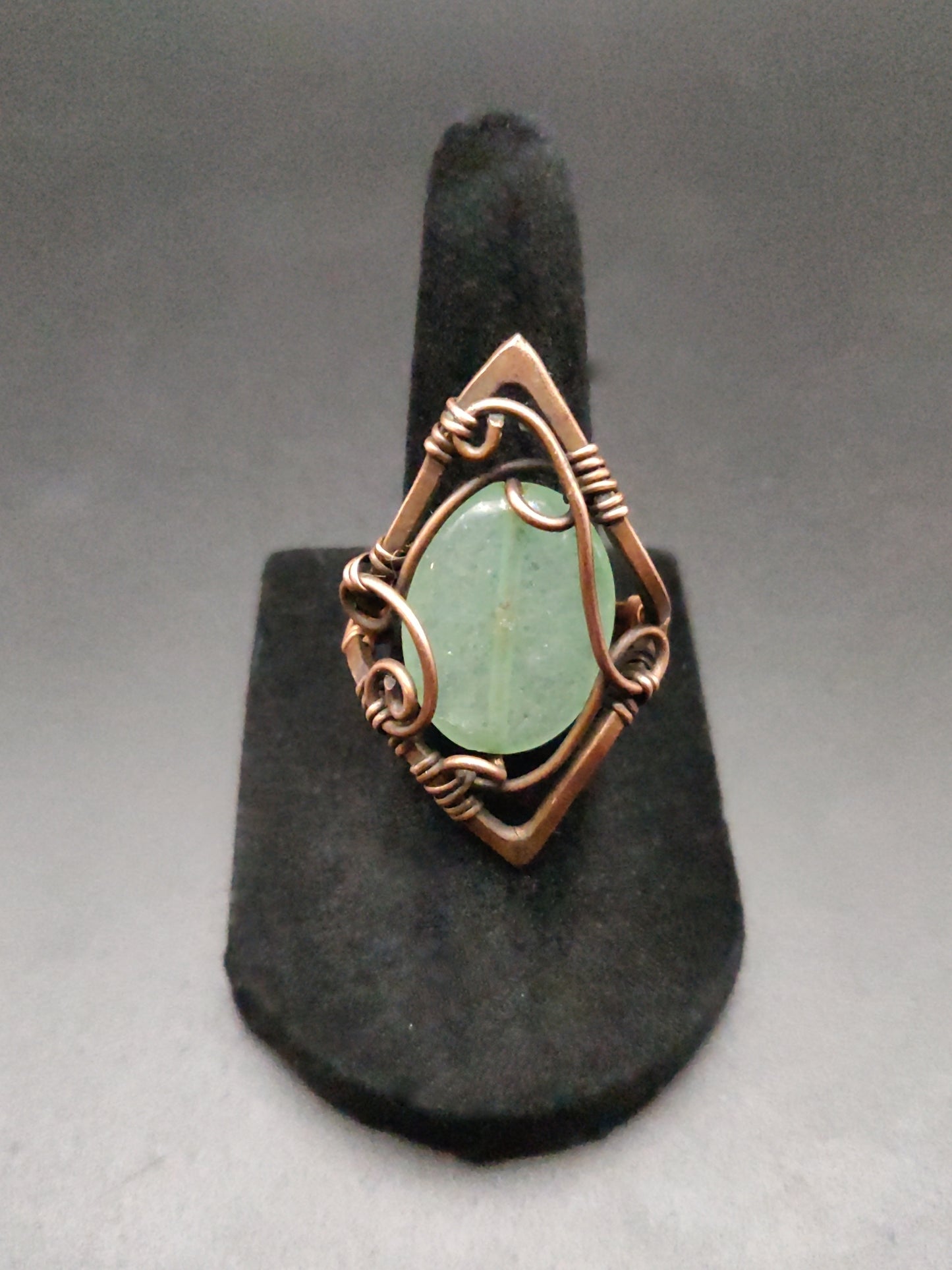 Copper & Aventurine Arrowhead Ring