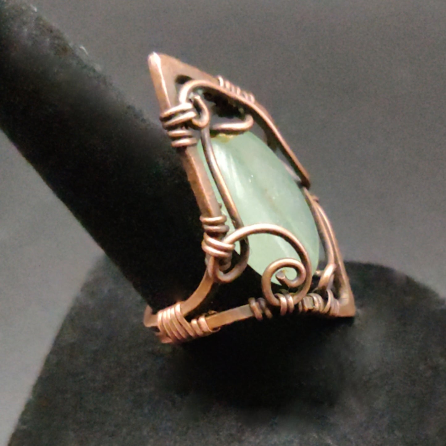 Copper & Aventurine Arrowhead Ring