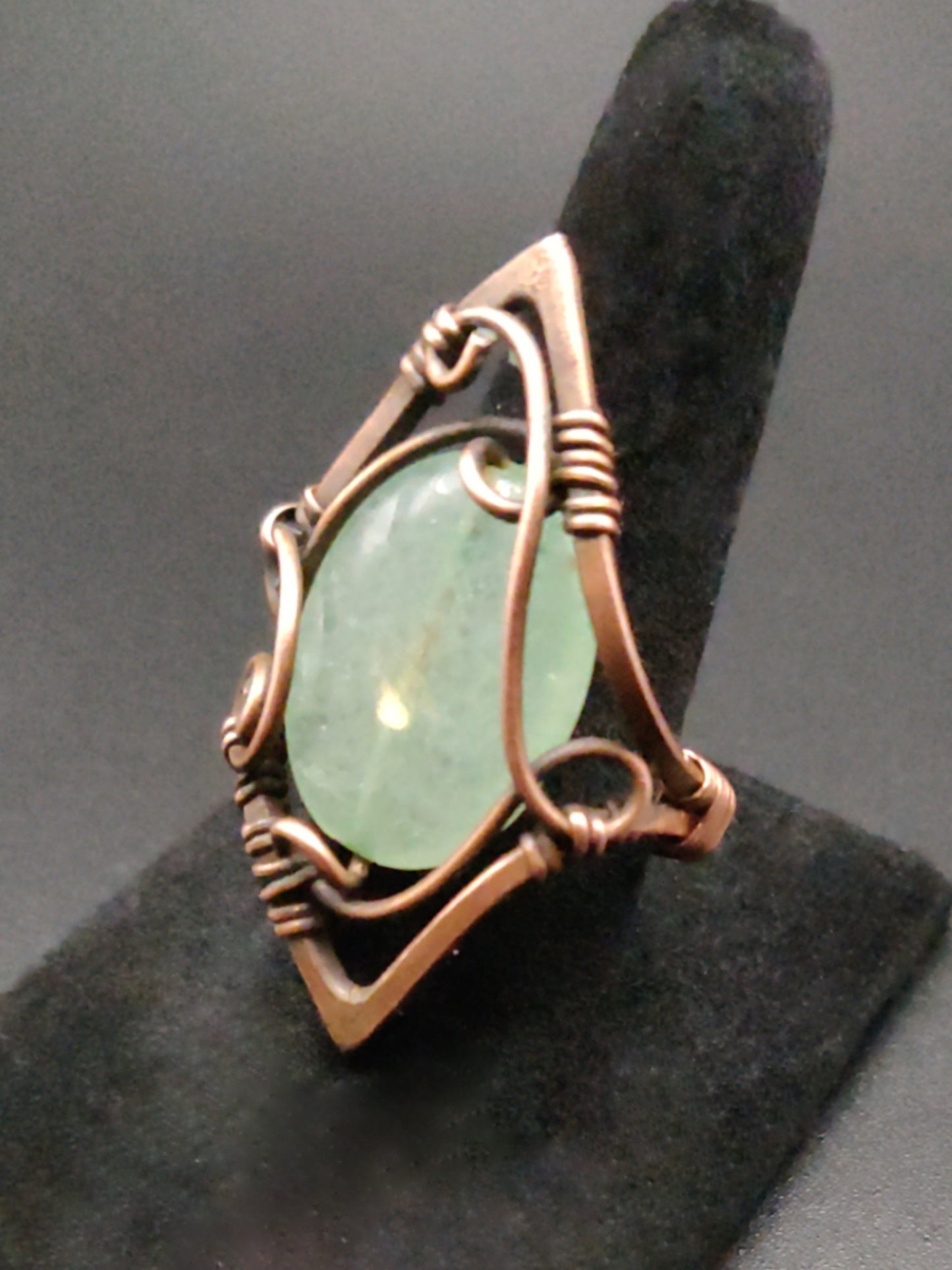 Copper & Aventurine Arrowhead Ring