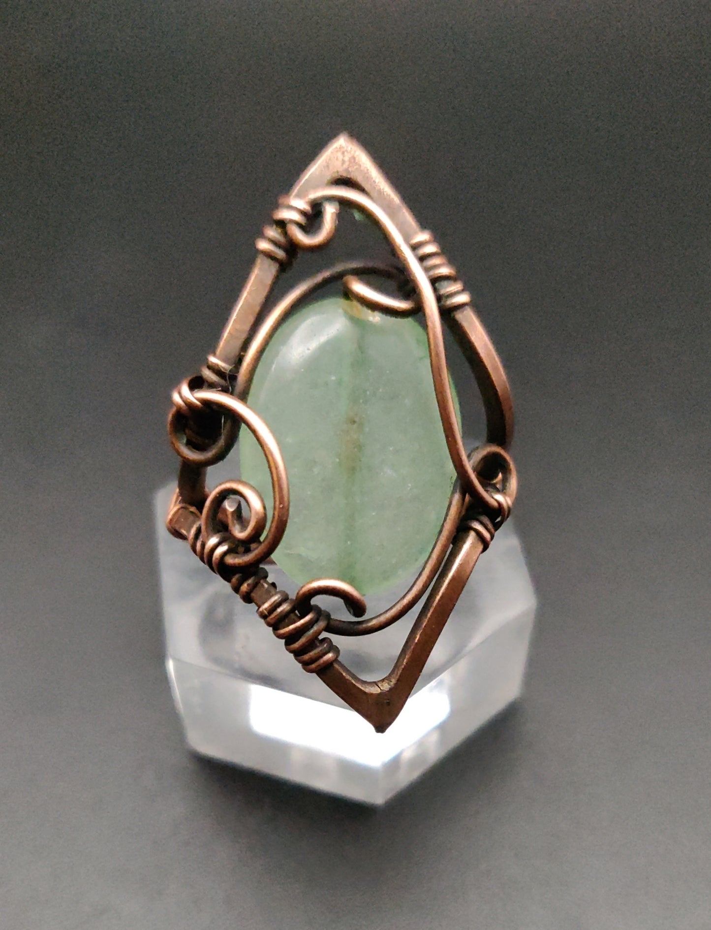 Copper & Aventurine Arrowhead Ring