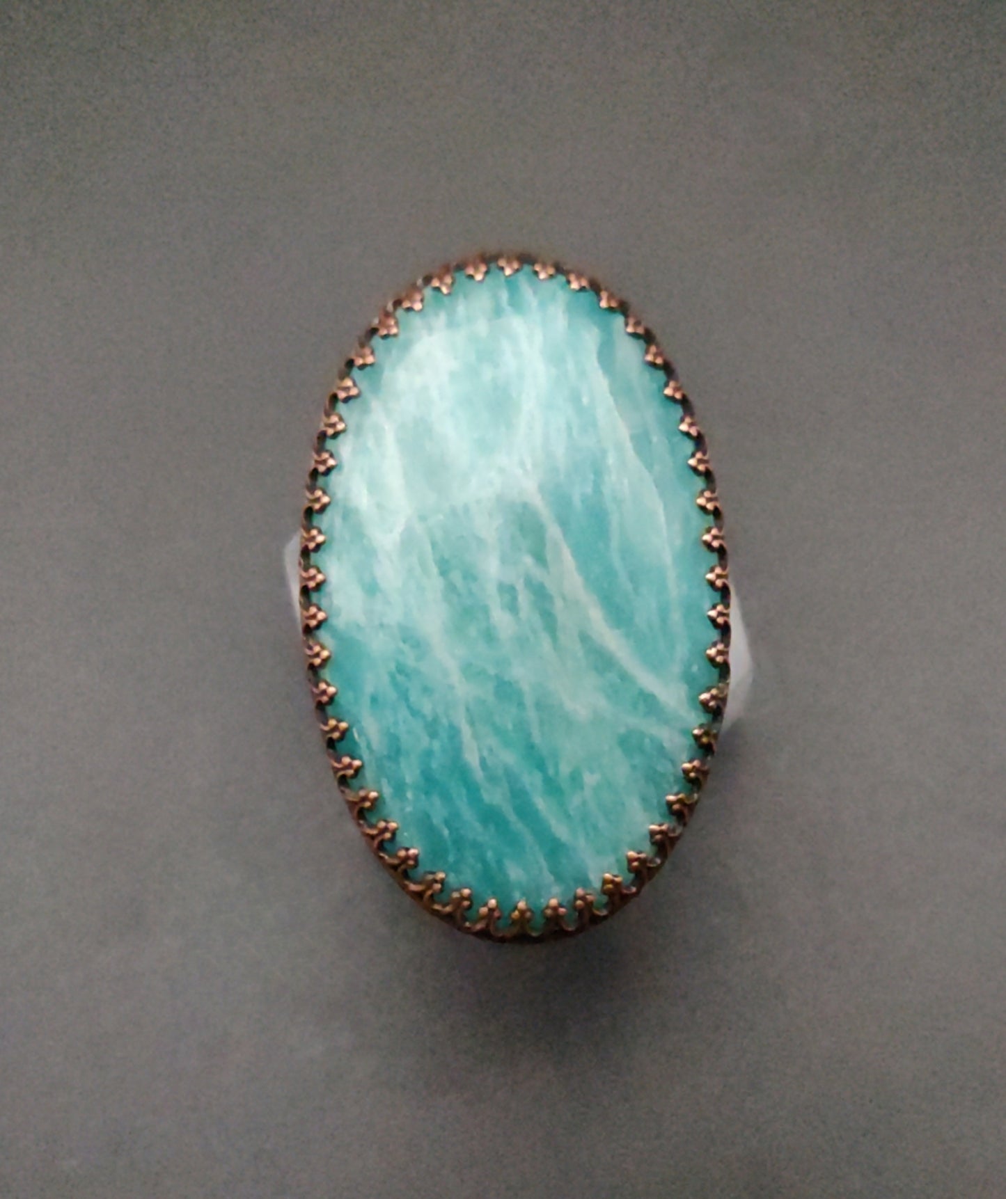 Amazonite Copper Cocktail Ring