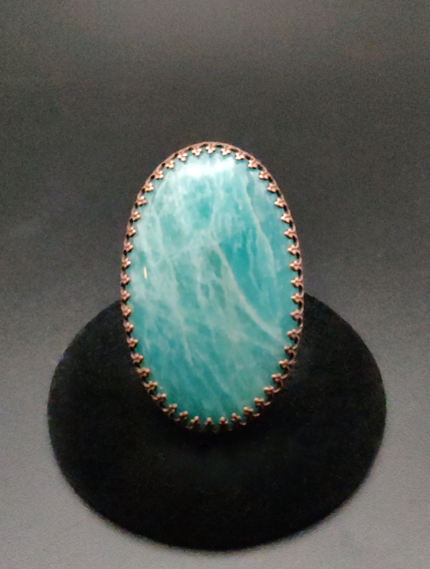 Amazonite Copper Cocktail Ring