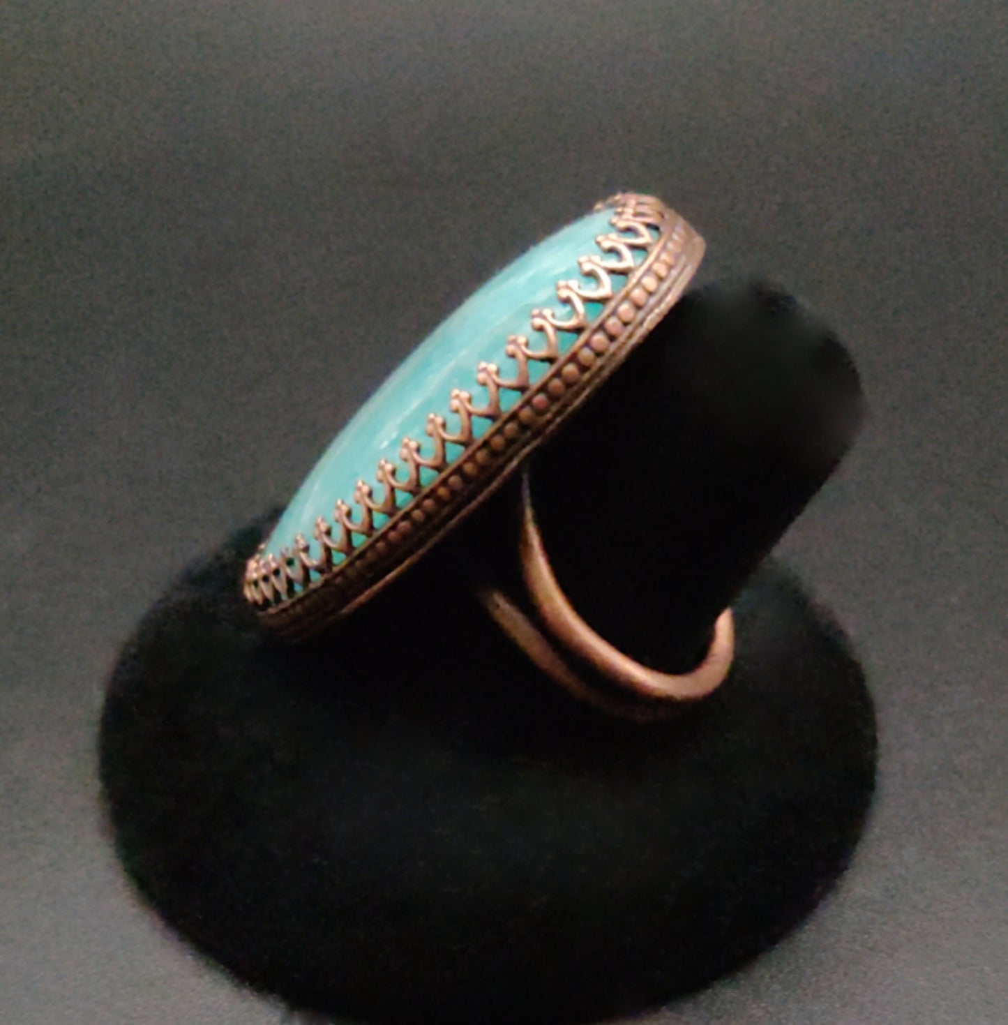 Amazonite Copper Cocktail Ring