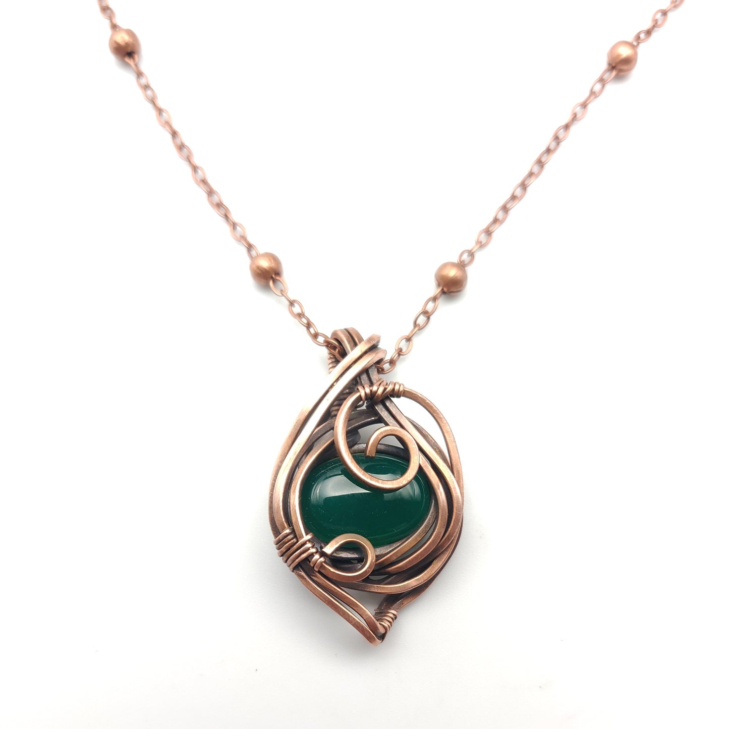 Malaysian Jade Copper Pendant Necklace