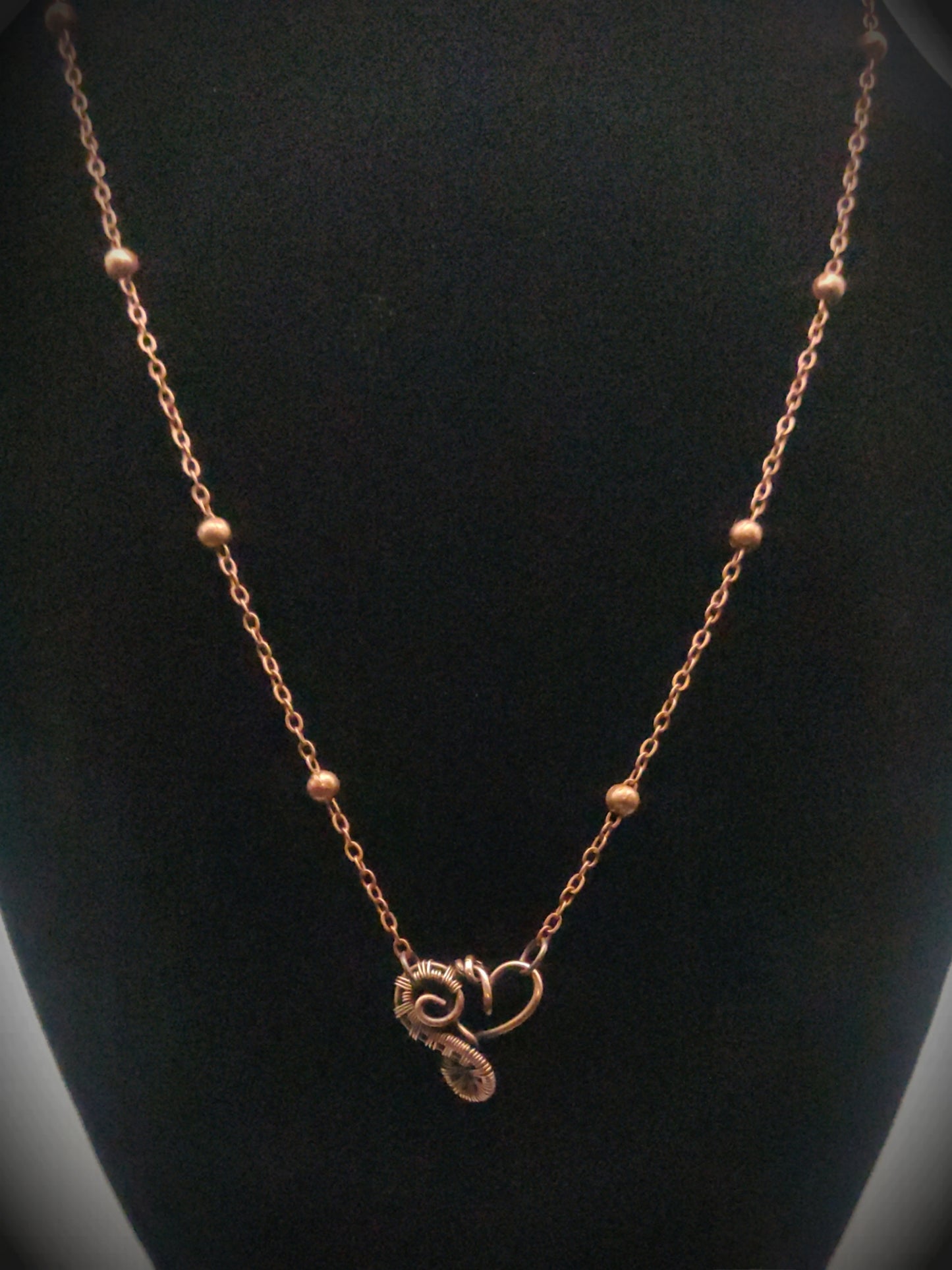 Copper Mini Woven Heart Necklace