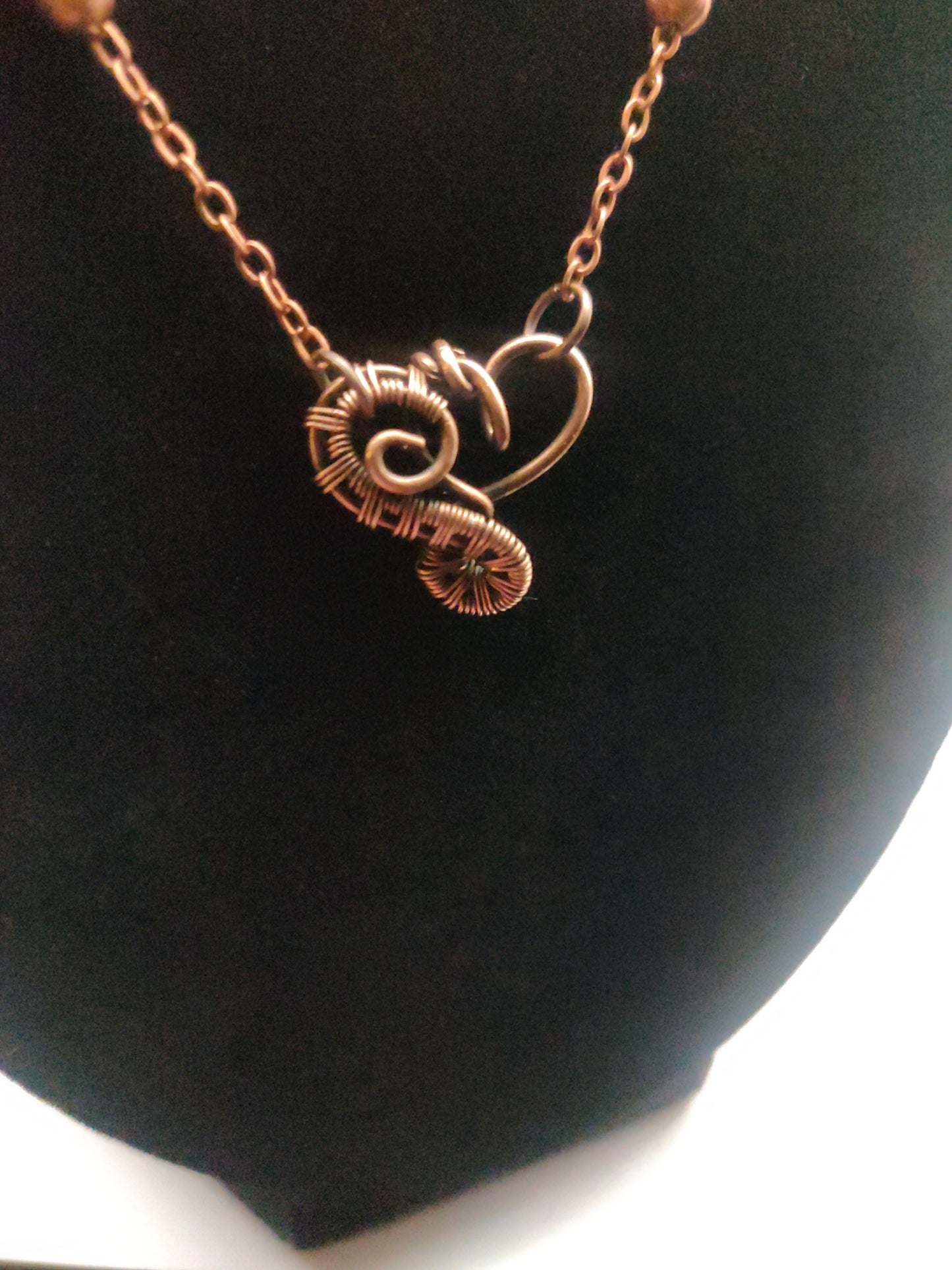 Copper Mini Woven Heart Necklace