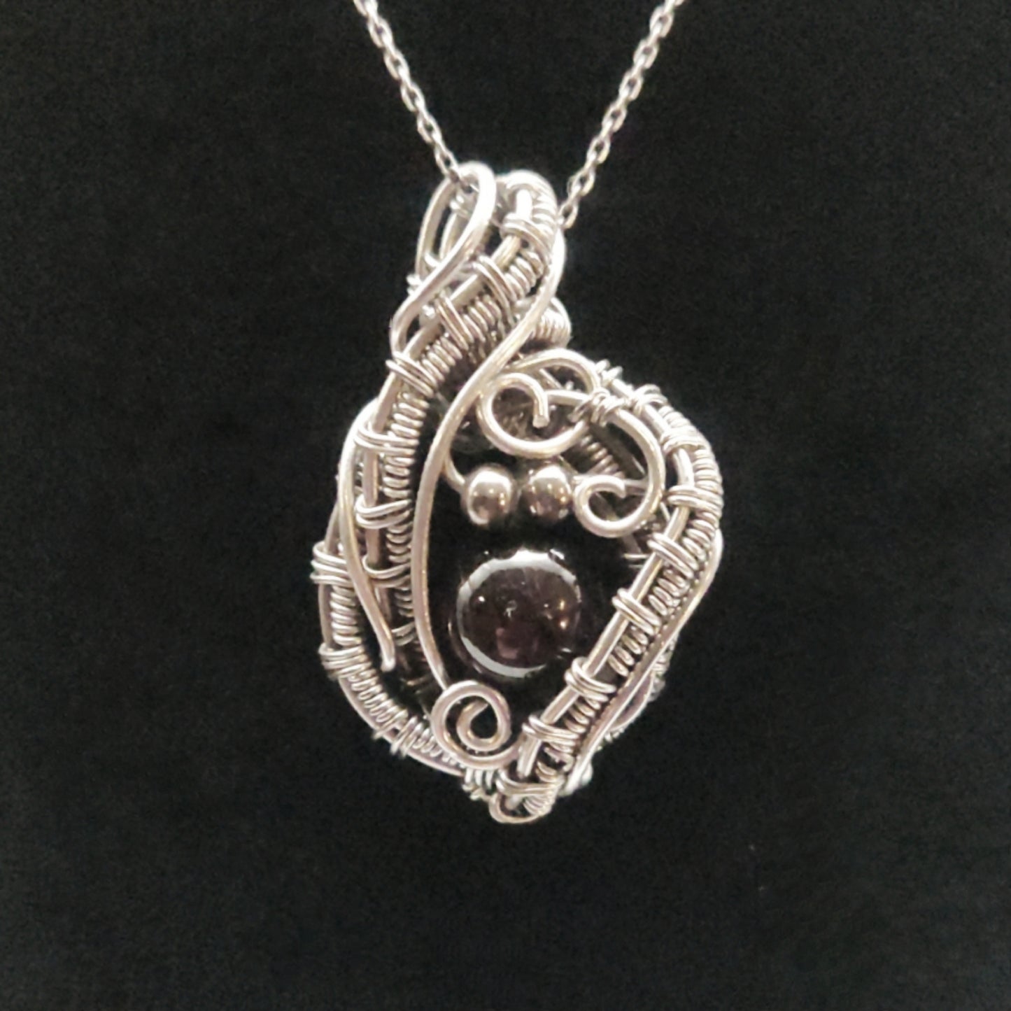 Sterling Silver Garnet Pendant Necklace