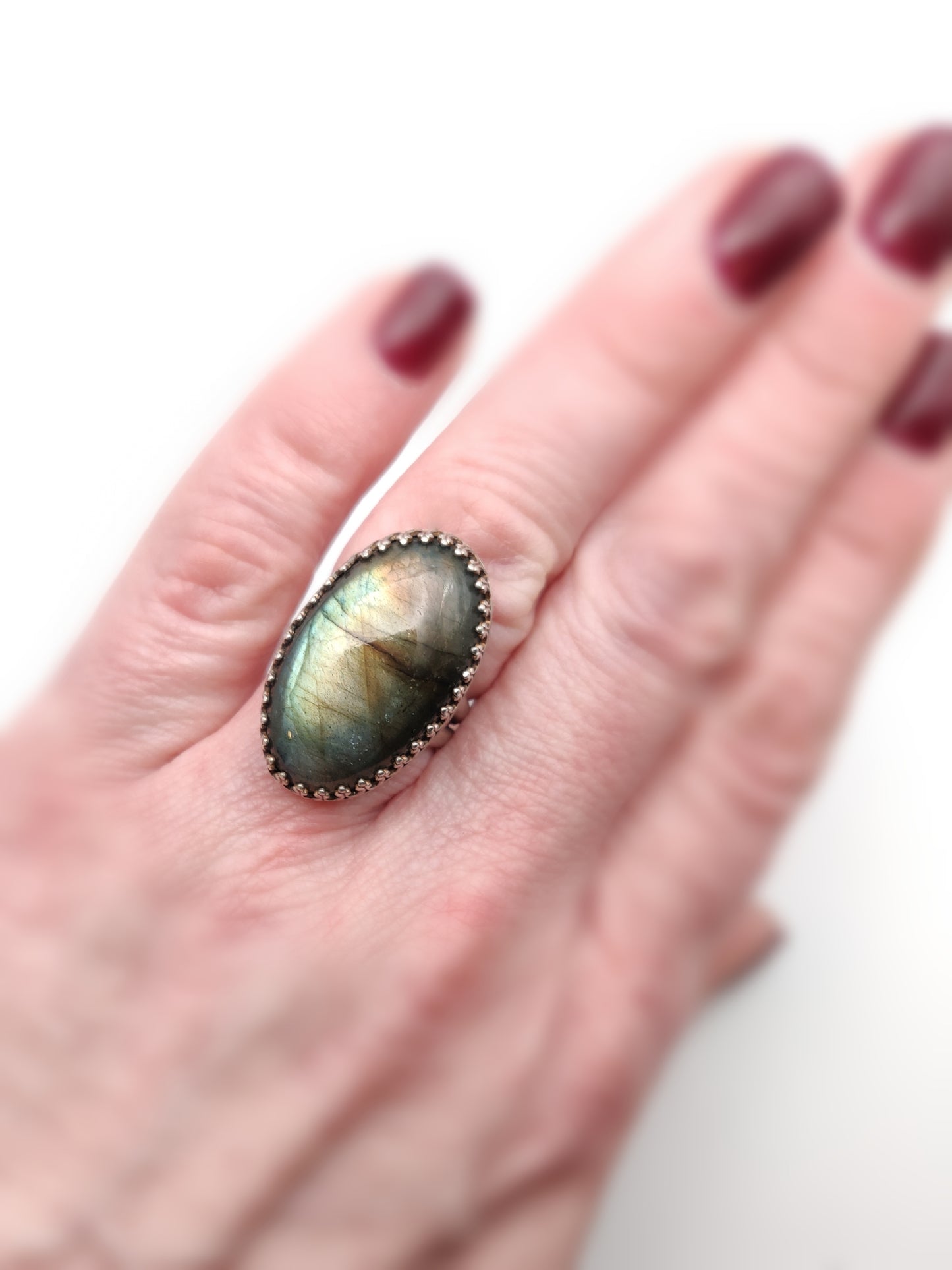 Sterling Silver Labradorite Cocktail Ring