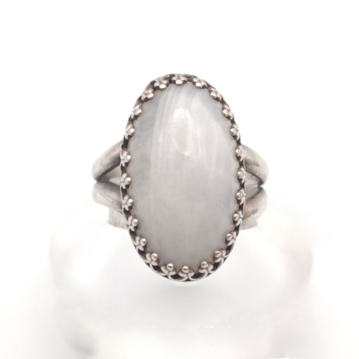 Sterling Silver Rainbow Moonstone Cocktail Ring