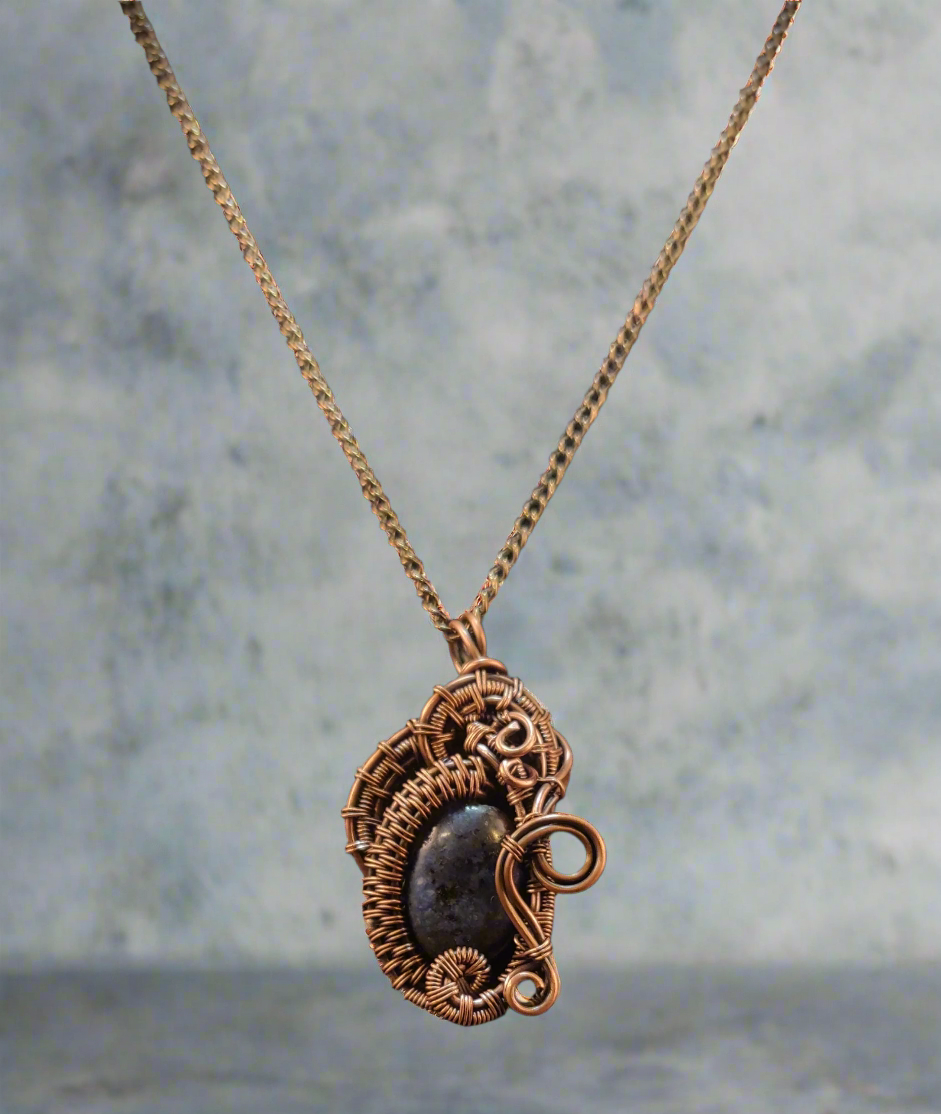 Swirly Sodalite Copper Pendant