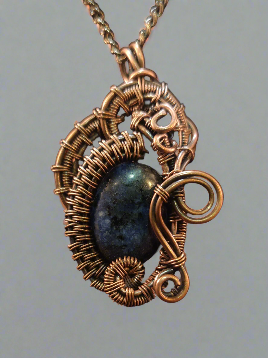 Swirly Sodalite Copper Pendant