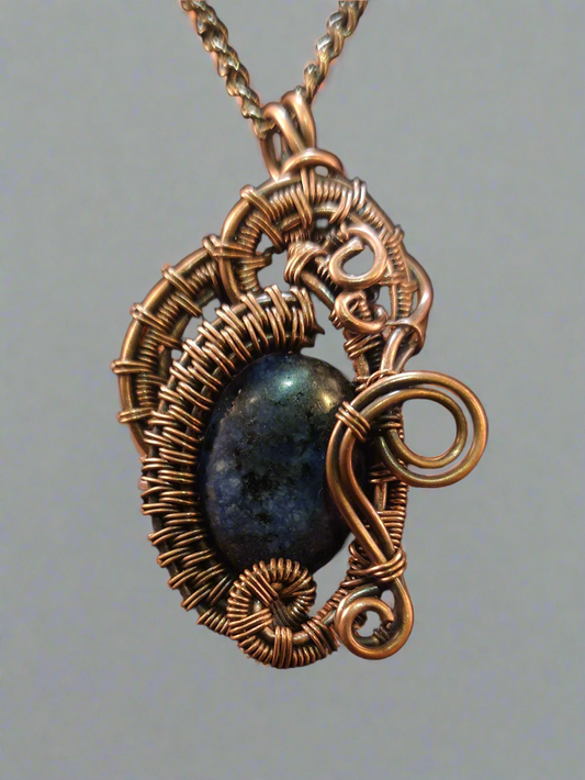 Swirly Sodalite Copper Pendant