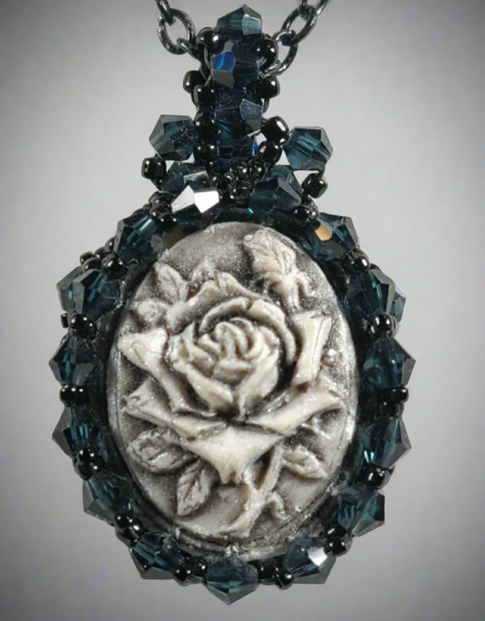 Gothic Rose Cameo Necklace