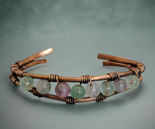 Copper Flourite Cuff Bracelet